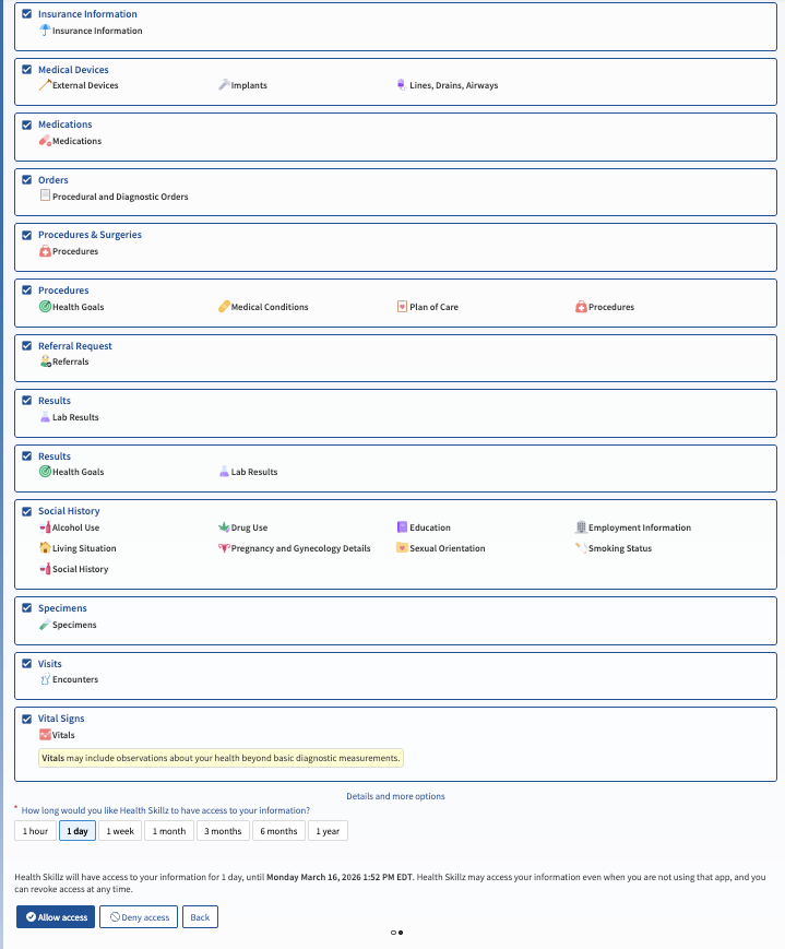 Provider search screen